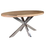 Lizzely Garden & Living Eettafel ovaal mangohout 160cm Lucas lichtbruin en zilver Lizzely Garden & Living Eettafel ovaal mangohout 160cm Lucas lichtbruin en zilver
