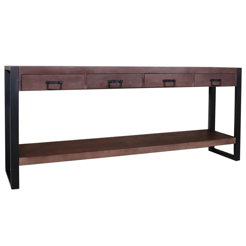 Bijzettafel 180cm mangohout Vera walnoot Bijzettafel 180cm mangohout Vera walnoot