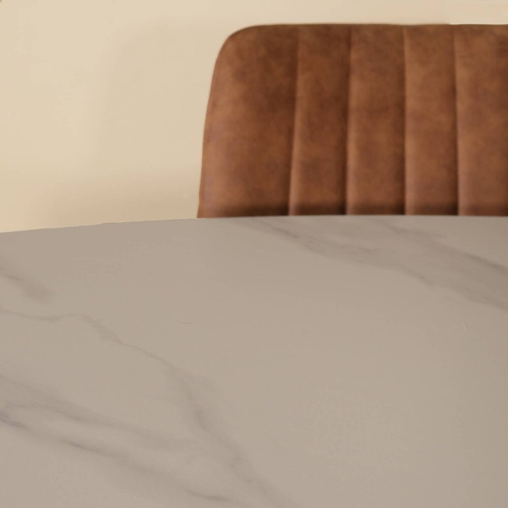 Eettafel ovaal 160cm Figo marmerlook wit ovale tafel steen Eettafel ovaal 160cm Figo marmerlook wit ovale tafel steen