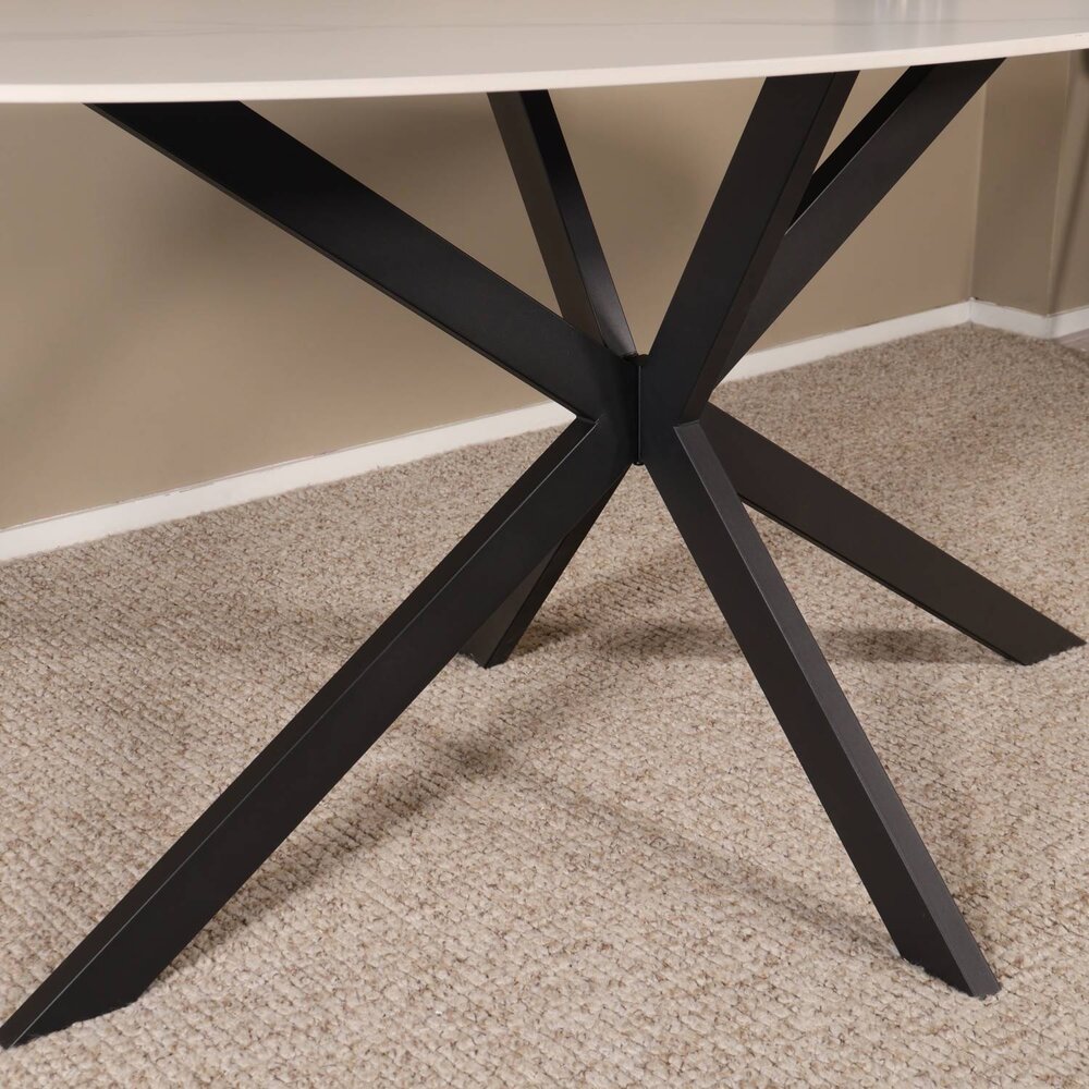 Eettafel ovaal 160cm Figo marmerlook wit ovale tafel steen Eettafel ovaal 160cm Figo marmerlook wit ovale tafel steen