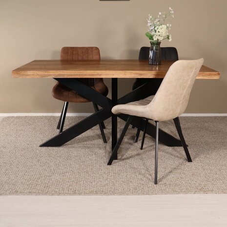 Lizzely Garden & Living Eettafel langwerpig mangohout 160cm lichtbruin John langwerpige tafel duurzaam mango eetkamertafel Lizzely Garden & Living Eettafel langwerpig mangohout 160cm lichtbruin John langwerpige tafel duurzaam mango eetkamertafel