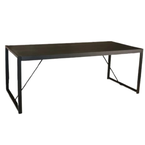 Lizzely Garden & Living Eettafel Flora rechthoekig 200cm zwart mangohout