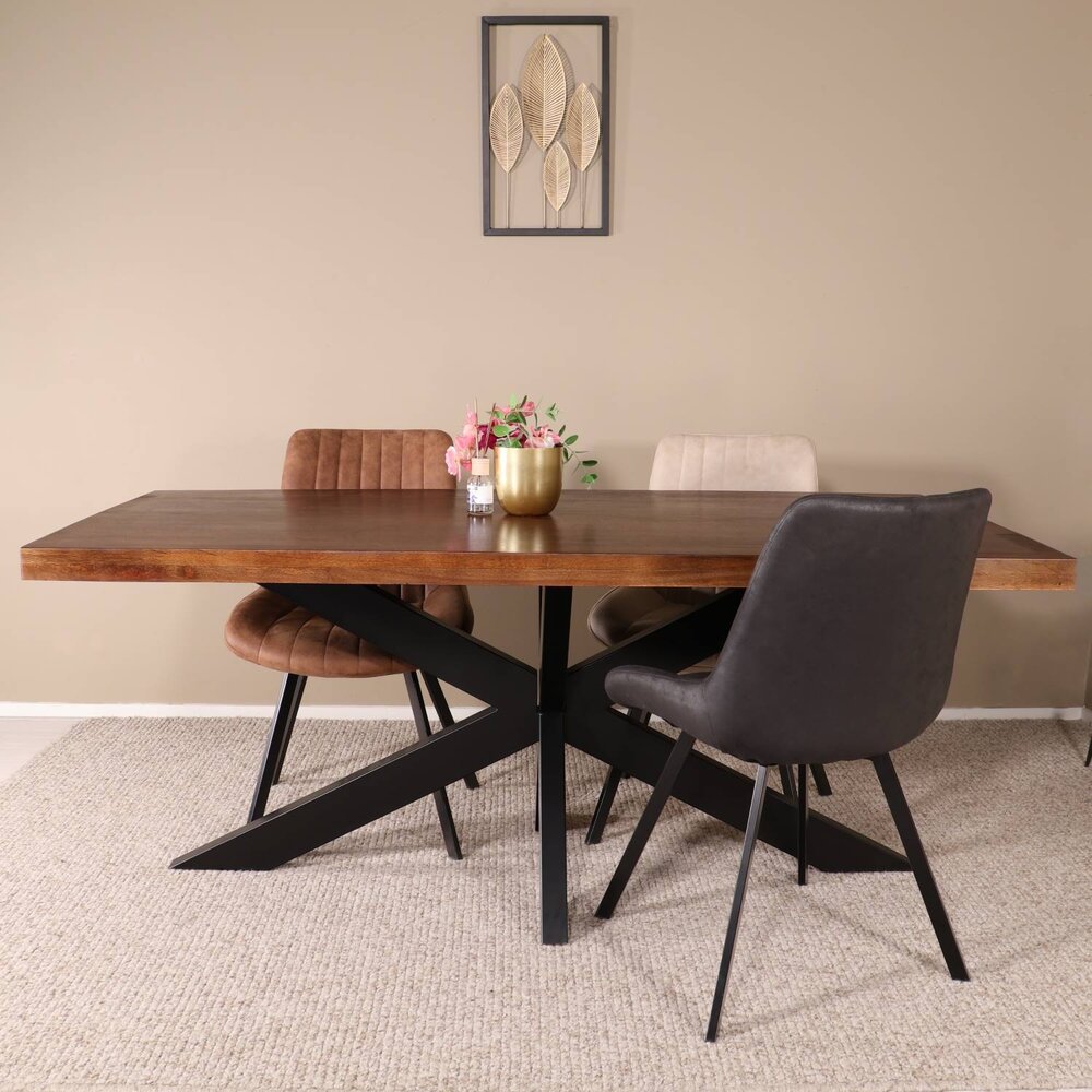 Eettafel langwerpig mangohout 180cm John langwerpige tafel duurzaam mango eetkamertafel Eettafel langwerpig mangohout 180cm John langwerpige tafel duurzaam mango eetkamertafel