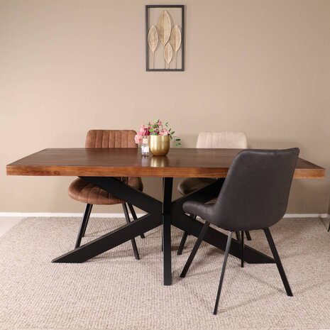 Lizzely Garden & Living Eettafel langwerpig mangohout 180cm John langwerpige tafel duurzaam mango eetkamertafel Lizzely Garden & Living Eettafel langwerpig mangohout 180cm John langwerpige tafel duurzaam mango eetkamertafel