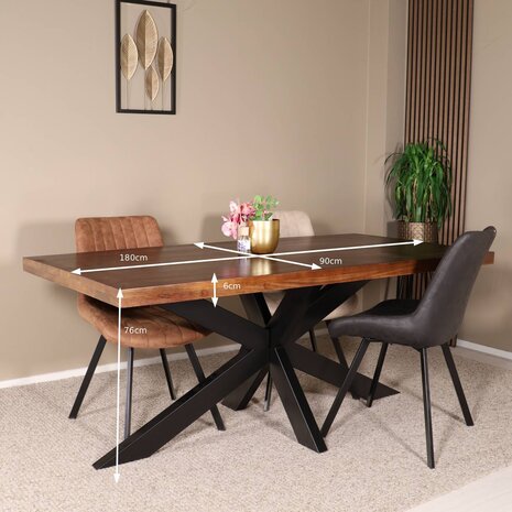 Lizzely Garden & Living Eettafel langwerpig mangohout 180cm John langwerpige tafel duurzaam mango eetkamertafel Lizzely Garden & Living Eettafel langwerpig mangohout 180cm John langwerpige tafel duurzaam mango eetkamertafel