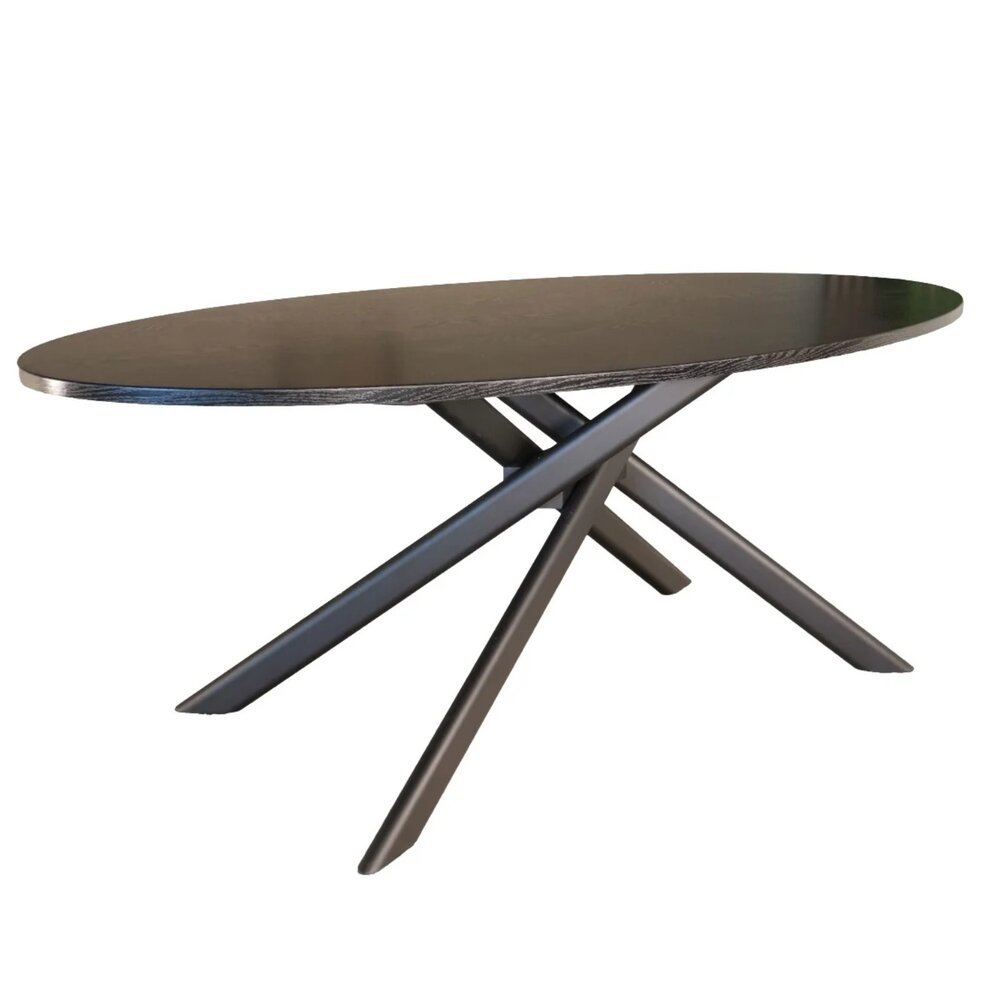 Eettafel ovaal 210cm Twist zwart ovale eettafel Eettafel ovaal 210cm Twist zwart ovale eettafel