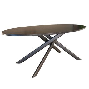 Lizzely Garden & Living Eettafel Twist ovaal 210cm zwart MDF Lizzely Garden & Living Eettafel Twist ovaal 210cm zwart MDF