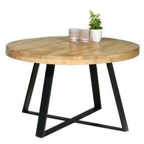 Lizzely Garden & Living Salontafel rond mangohout Teun lichtbruin side table industrieel bijzettafel mango hout Lizzely Garden & Living Salontafel rond mangohout Teun lichtbruin side table industrieel bijzettafel mango hout