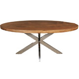 Lizzely Garden & Living Eettafel ovaal mangohout 160cm Lucas bruin en zilver Lizzely Garden & Living Eettafel ovaal mangohout 160cm Lucas bruin en zilver