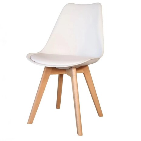 Lizzely Garden & Living Eetkamerstoel wit met zitvulling Kuipstoel