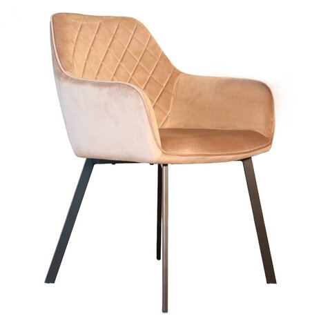 Lizzely Garden & Living Eetkamerstoel met armleuning Yurgan velvet champagne eetstoel Lizzely Garden & Living Eetkamerstoel met armleuning Yurgan velvet champagne eetstoel