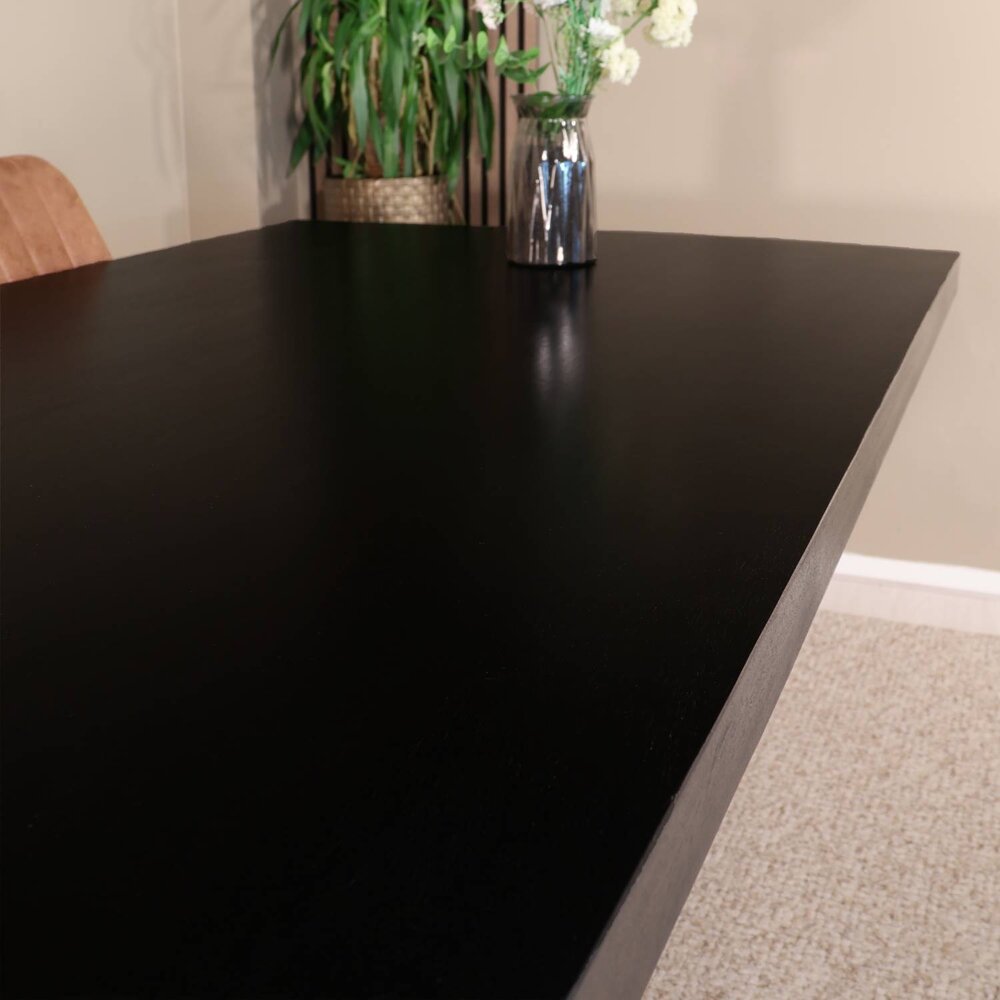 Eettafel langwerpig mangohout 200cm zwart John langwerpige tafel duurzaam mango eetkamertafel Eettafel langwerpig mangohout 200cm zwart John langwerpige tafel duurzaam mango eetkamertafel