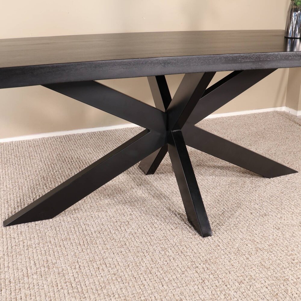 Eettafel langwerpig mangohout 200cm zwart John langwerpige tafel duurzaam mango eetkamertafel Eettafel langwerpig mangohout 200cm zwart John langwerpige tafel duurzaam mango eetkamertafel