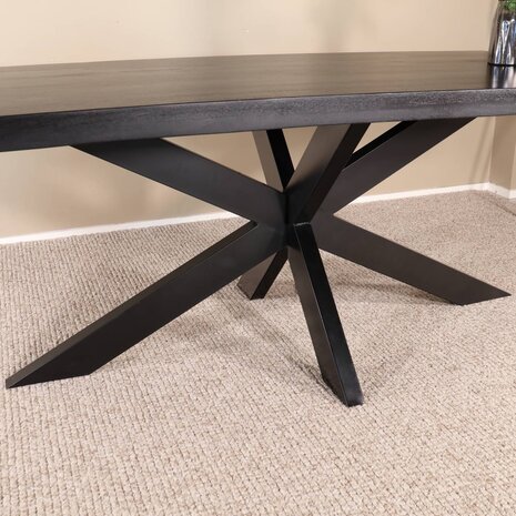 Lizzely Garden & Living Eettafel langwerpig mangohout 200cm zwart John langwerpige tafel duurzaam mango eetkamertafel Lizzely Garden & Living Eettafel langwerpig mangohout 200cm zwart John langwerpige tafel duurzaam mango eetkamertafel