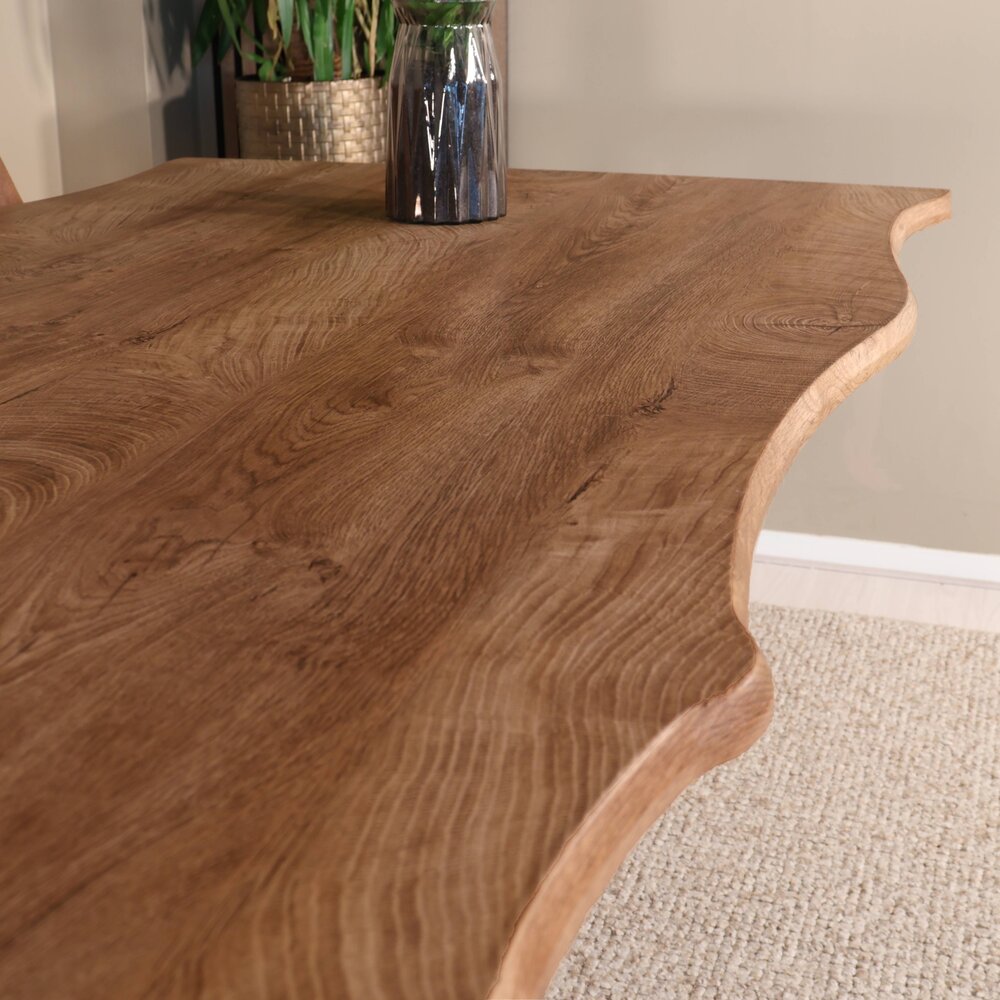 Eettafel langwerpig 160cm Jeffo bruin langwerpige tafel