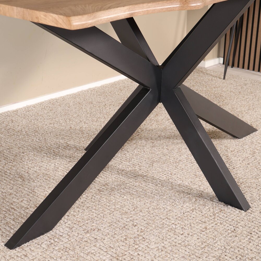 Eettafel langwerpig 160cm Jeffo bruin langwerpige tafel