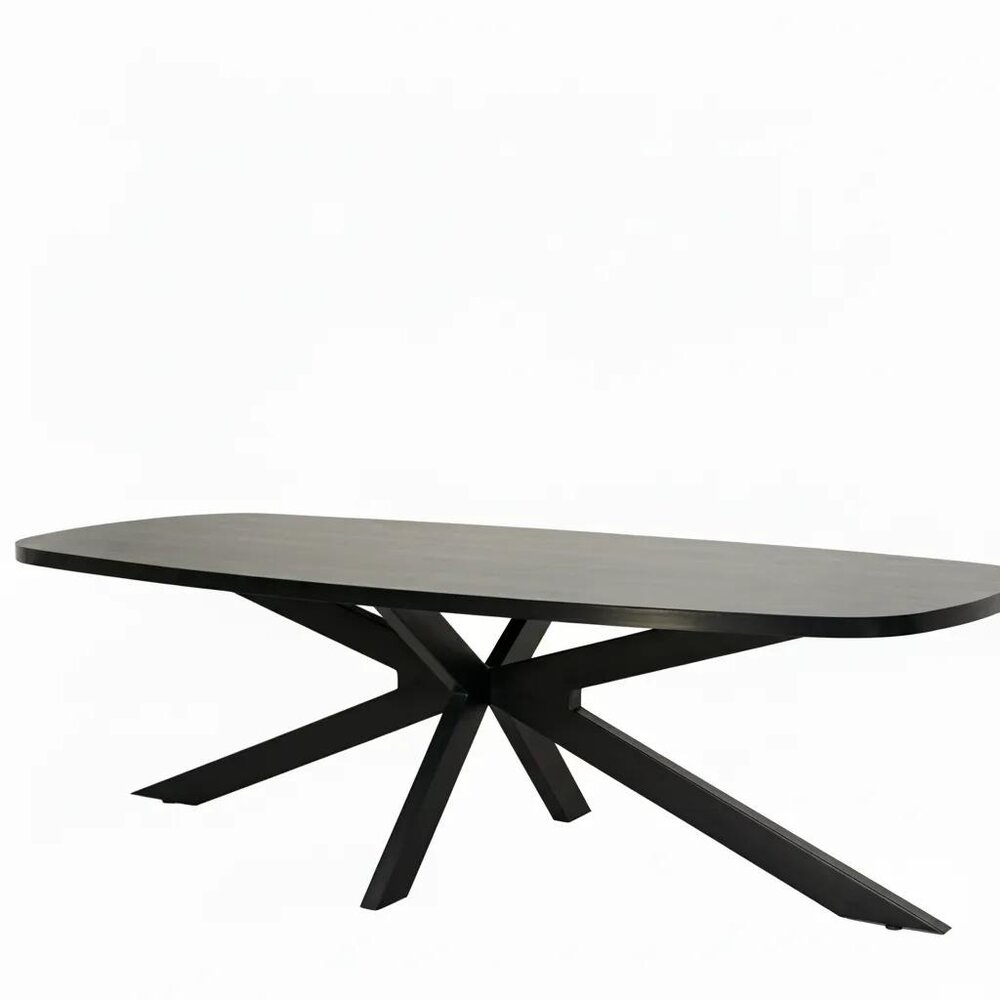 Eettafel Leco deens ovaal 270cm zwart melamine Eettafel Leco deens ovaal 270cm zwart melamine
