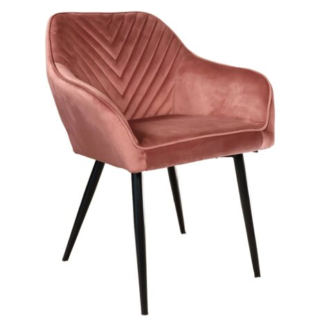 Lizzely Garden & Living Eetkamerstoel met armleuning Darcio roze velvet eetstoel Lizzely Garden & Living Eetkamerstoel met armleuning Darcio roze velvet eetstoel
