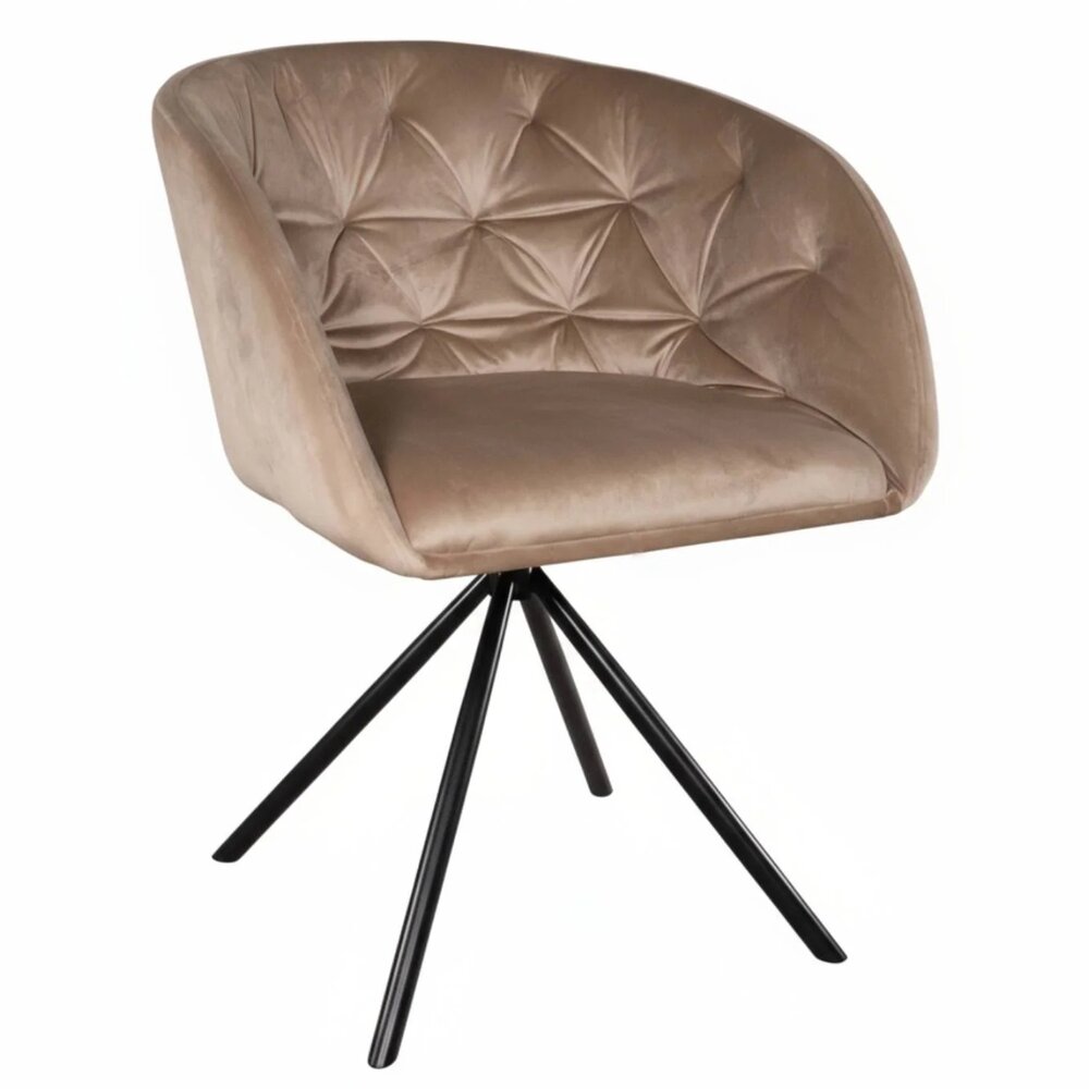 Eetkamerstoel draaibaar Willow taupe velvet eetstoel draaibare stoel Eetkamerstoel draaibaar Willow taupe velvet eetstoel draaibare stoel