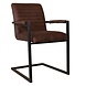 Lizzely Garden & Living Eetkamerstoel met armleuning bruin Noor industrieel design eetstoel
