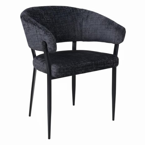 Lizzely Garden & Living Eetkamerstoel met armleuning Ziva zwart chenille Lizzely Garden & Living Eetkamerstoel met armleuning Ziva zwart chenille