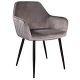 Lizzely Garden & Living Eetkamerstoel met armleuning Ares velvet grijs eetstoel Lizzely Garden & Living Eetkamerstoel met armleuning Ares velvet grijs eetstoel