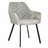 Lizzely Garden & Living Eetkamerstoel met armleuning Yurgan chenille grijs eetstoel Lizzely Garden & Living Eetkamerstoel met armleuning Yurgan chenille grijs eetstoel