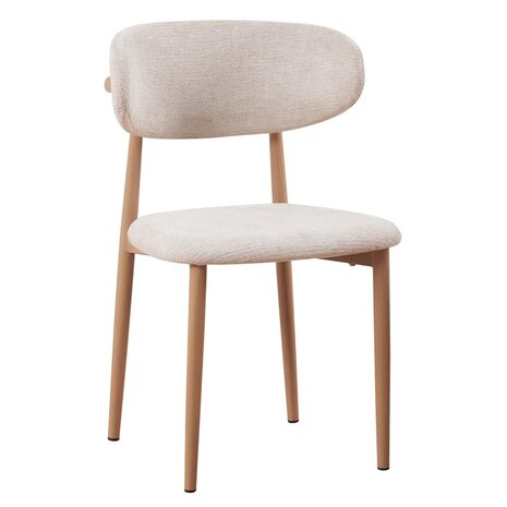 Lizzely Garden & Living Eetkamerstoel Reika lichtbruin Japandi beige eetstoel