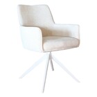 Eetkamerstoel draaibaar beige chenille Lumi Eetkamerstoel draaibaar beige chenille Lumi