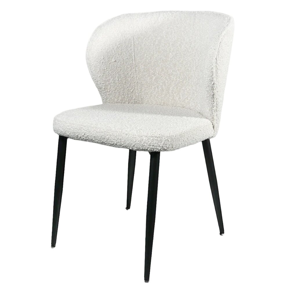 Eetkamerstoel Coco boucle wit eetstoel