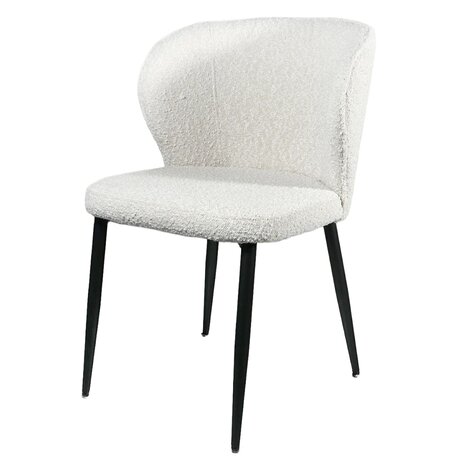 Lizzely Garden & Living Eetkamerstoel Coco boucle wit eetstoel