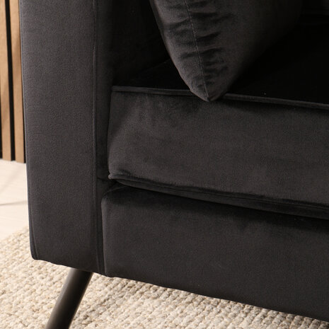 Lizzely Garden & Living Hoekbank Hilde 270cm zwart velvet rechts