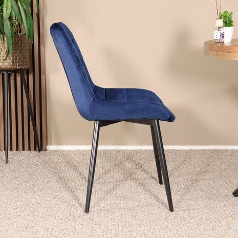 Lizzely Garden & Living Eetkamerstoel De Vince donkerblauw velvet eetstoel Lizzely Garden & Living Eetkamerstoel De Vince donkerblauw velvet eetstoel