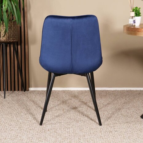Lizzely Garden & Living Eetkamerstoel De Vince donkerblauw velvet eetstoel Lizzely Garden & Living Eetkamerstoel De Vince donkerblauw velvet eetstoel