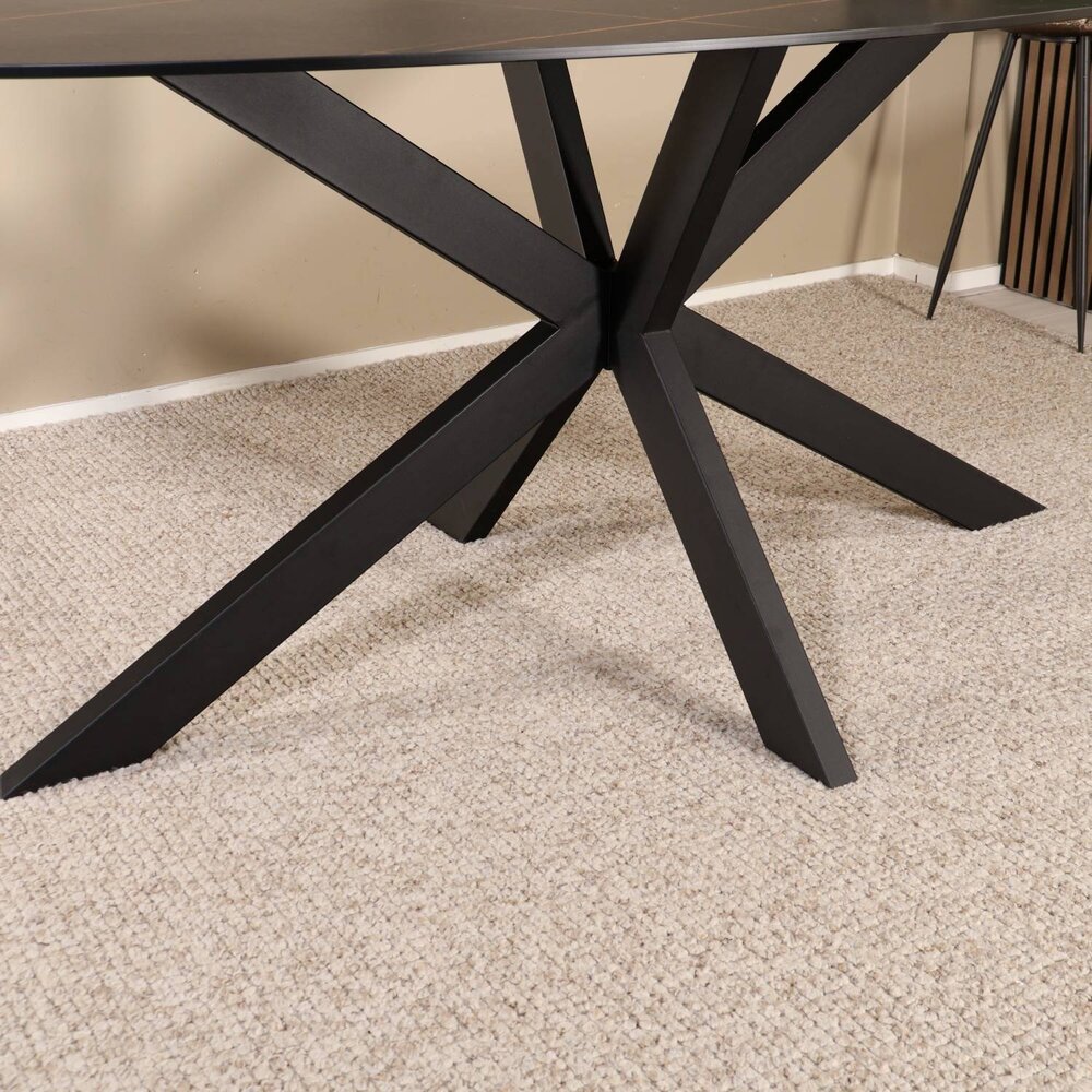 Eettafel ovaal 180cm Figo marmerlook zwart ovale tafel steen Eettafel ovaal 180cm Figo marmerlook zwart ovale tafel steen