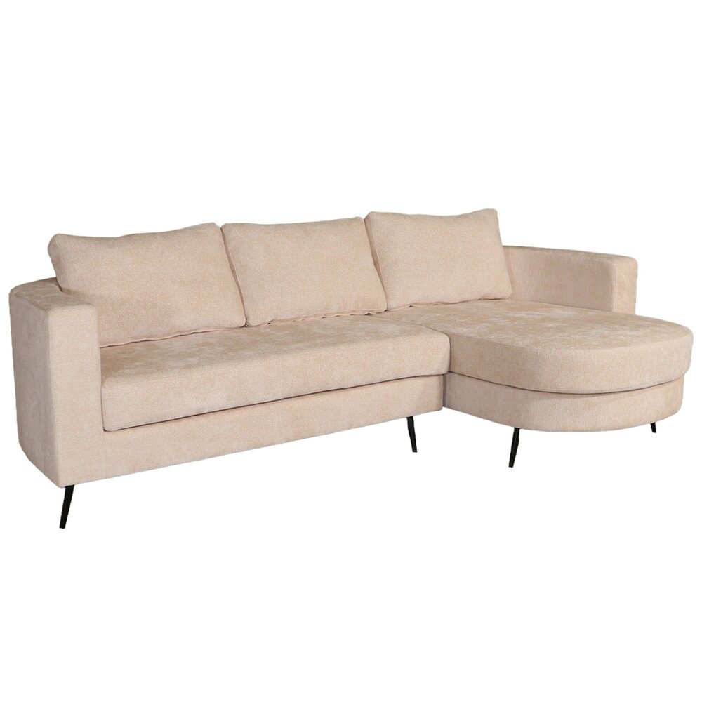 Hoekbank design Nox 250cm zand chenille rechts Hoekbank design Nox 250cm zand chenille rechts