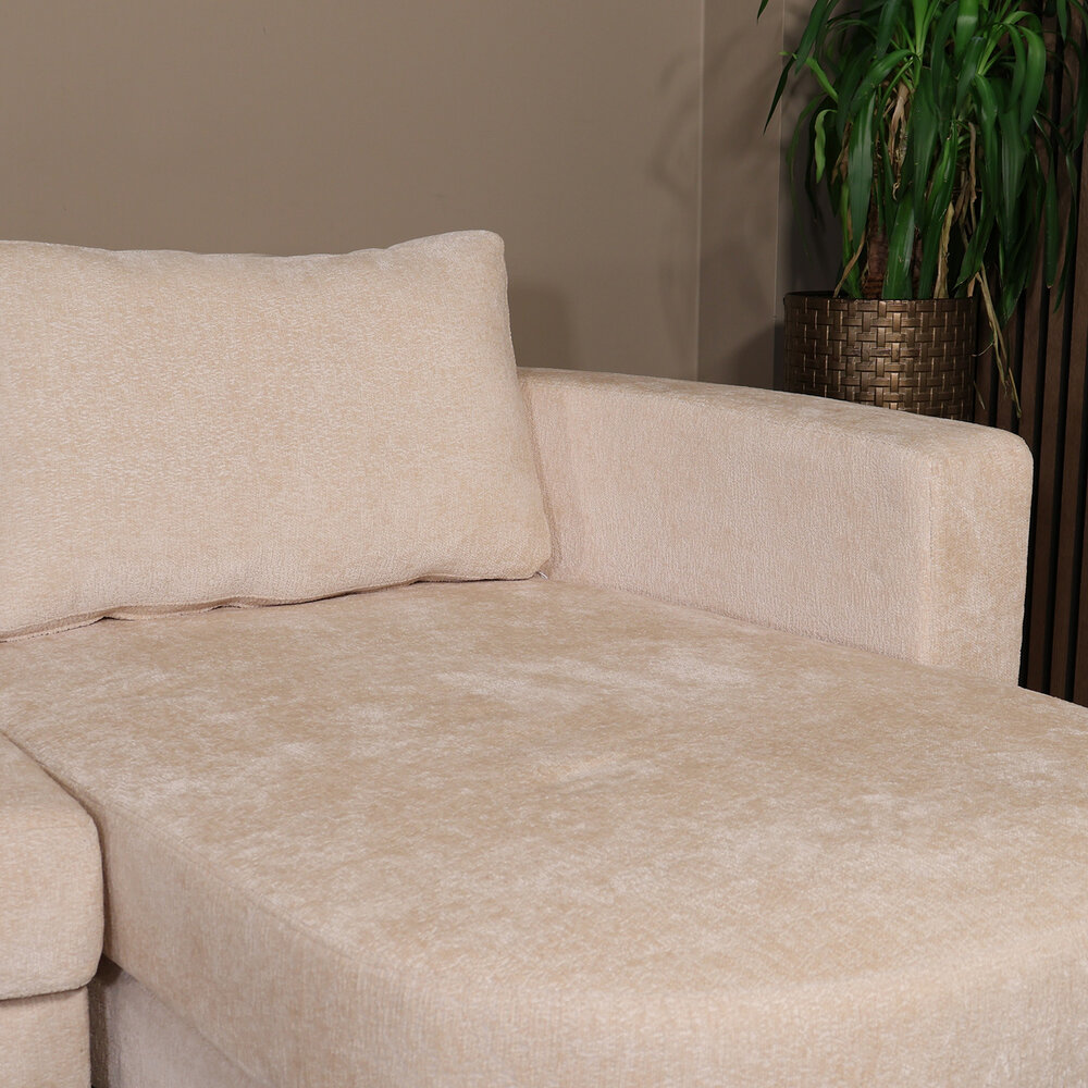 Hoekbank design Nox 250cm zand chenille rechts Hoekbank design Nox 250cm zand chenille rechts