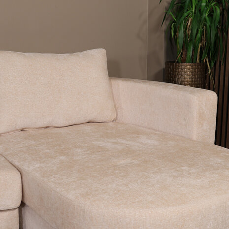 Lizzely Garden & Living Hoekbank design Nox 250cm zand chenille rechts Lizzely Garden & Living Hoekbank design Nox 250cm zand chenille rechts