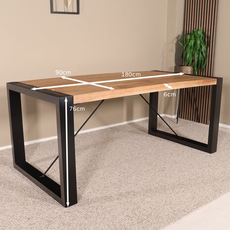 Lizzely Garden & Living Eettafel Jonas rechthoekig 180cm lichtbruin mangohout Lizzely Garden & Living Eettafel Jonas rechthoekig 180cm lichtbruin mangohout