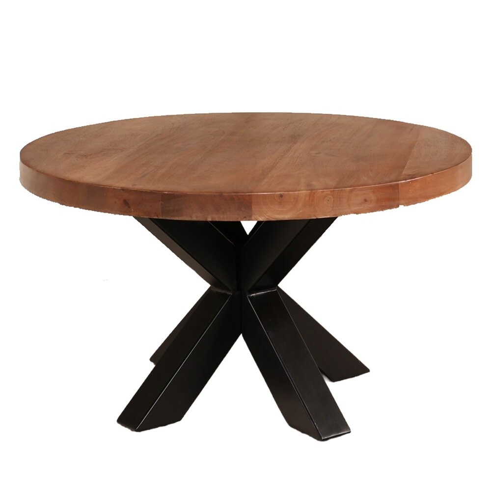 Salontafel rond mangohout 70cm Jesse walnoot Salontafel rond mangohout 70cm Jesse walnoot