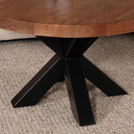 Lizzely Garden & Living Salontafel rond mangohout 70cm Jesse walnoot Lizzely Garden & Living Salontafel rond mangohout 70cm Jesse walnoot