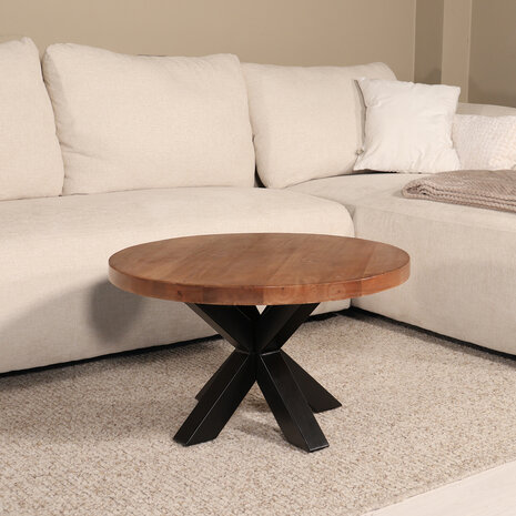 Lizzely Garden & Living Salontafel rond mangohout 70cm Jesse walnoot Lizzely Garden & Living Salontafel rond mangohout 70cm Jesse walnoot