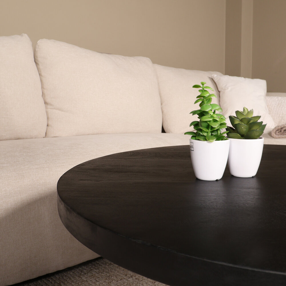 Salontafel rond mangohout 90cm Jesse zwart