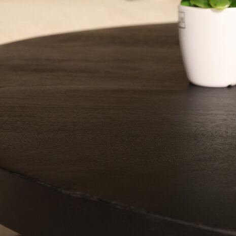 Lizzely Garden & Living Salontafel rond mangohout 90cm Jesse zwart