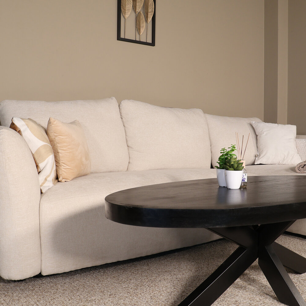 Salontafel ovaal zwart mangohout 140cm Jimmy