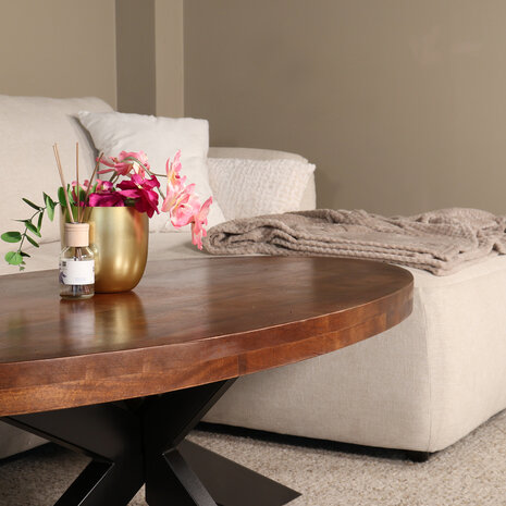 Lizzely Garden & Living Salontafel ovaal bruin mangohout 140cm Jimmy Lizzely Garden & Living Salontafel ovaal bruin mangohout 140cm Jimmy