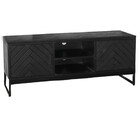 TV meubel industrieel Liv zwart visgraat mangohout 130cm lengte visgraat mango