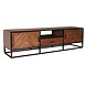 Lizzely Garden & Living TV meubel industrieel Danae walnoot visgraat mangohout 180cm Lizzely Garden & Living TV meubel industrieel Danae walnoot visgraat mangohout 180cm
