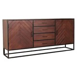 Lizzely Garden & Living Dressoir visgraat mangohout 200cm walnoot Cody Lizzely Garden & Living Dressoir visgraat mangohout 200cm walnoot Cody