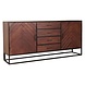 Lizzely Garden & Living Dressoir mangohout visgraat Cody walnoot industrieel 200x85cm
